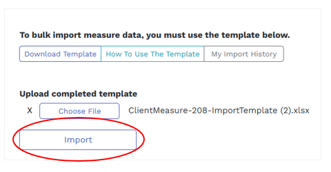 Import Measures xlsx file